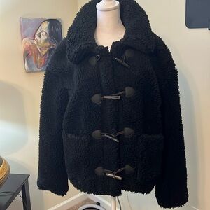 Black Tommy Hilfiger  faux shearling jacket NWT